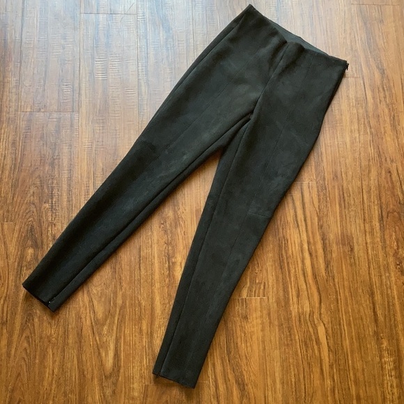 Zara basics black faux suede leather pants size XS - Picture 5 of 11